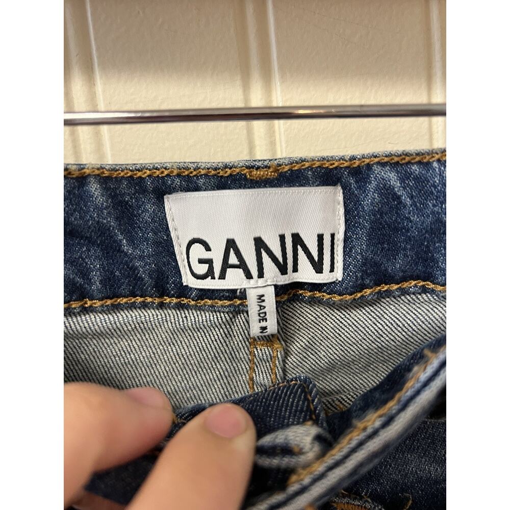 Ganni ganni Stretch Future Goddi Flare Jeans in Mid Blue Vintage Size 24 NWOT - Picture 5 of 9